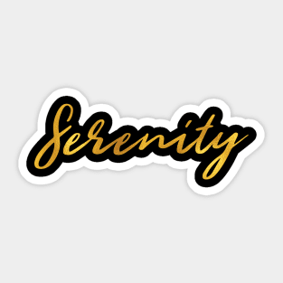 Serenity Name Hand Lettering in Faux Gold Letters Sticker